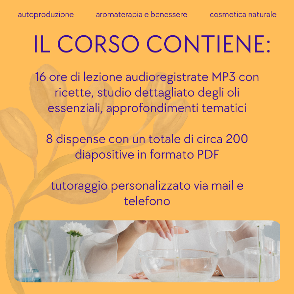 corso online di aromaterapia e autoproduzione